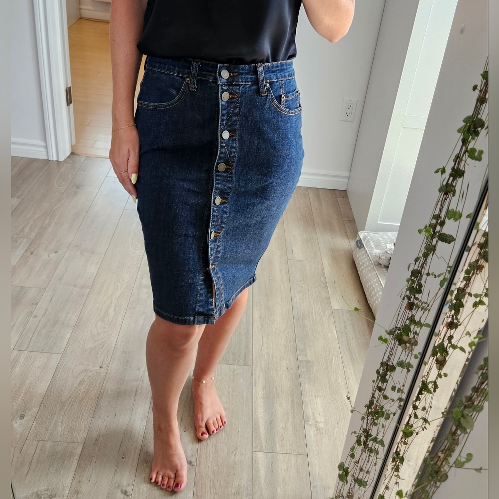 bishop + young Denim Skirt